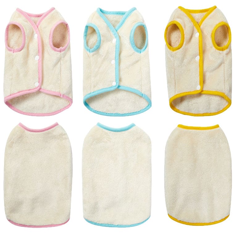 Pet Clothes Soft Flannel Dog Vest Shirt in Three Colors