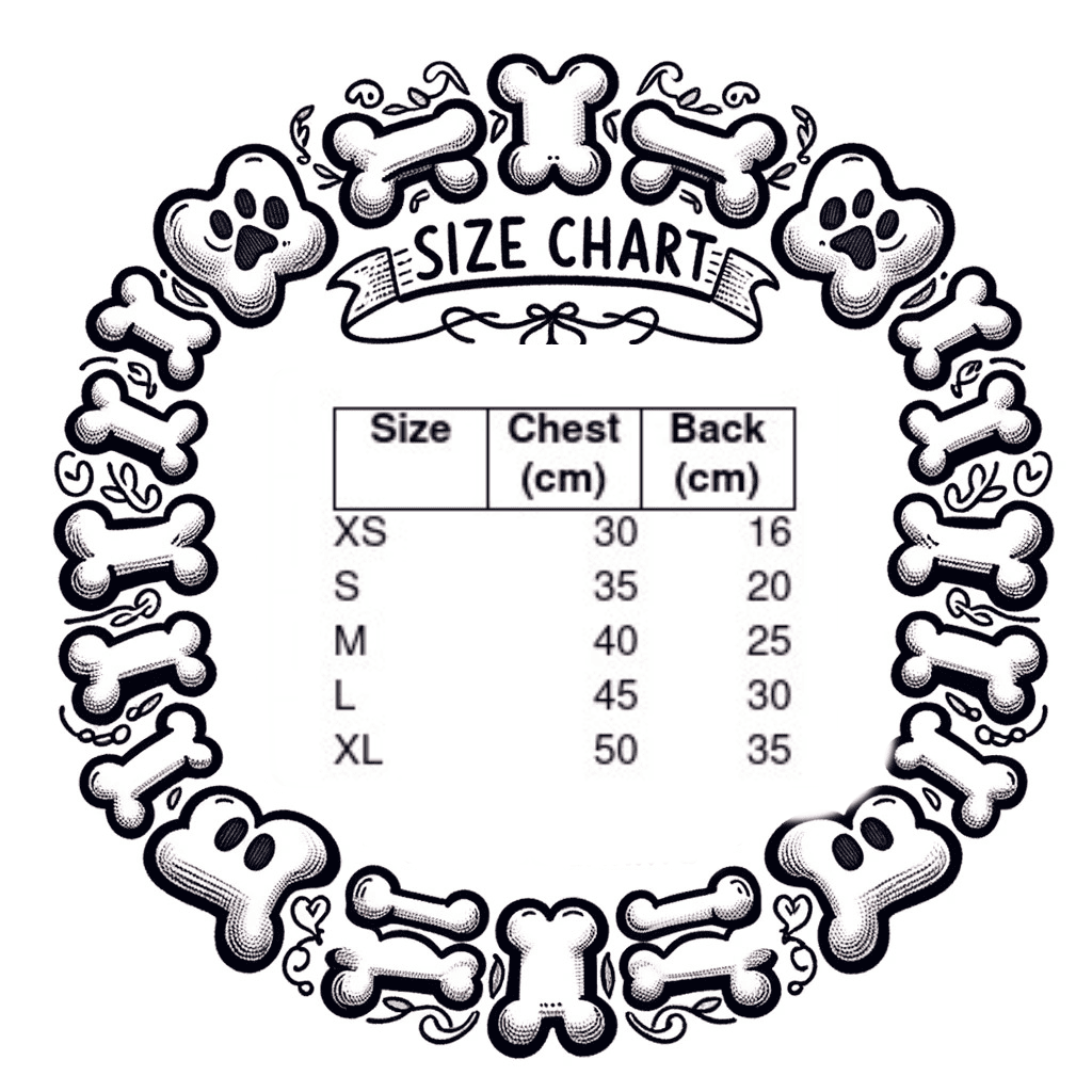 dog costume sizing chart