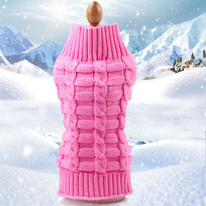 pink knitted dog sweater