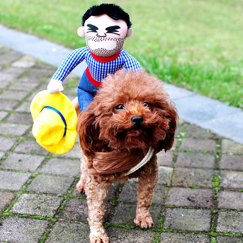 Spooky Pup Horror Costume: Red-Haired Villain Costume for Dogs with Knife!