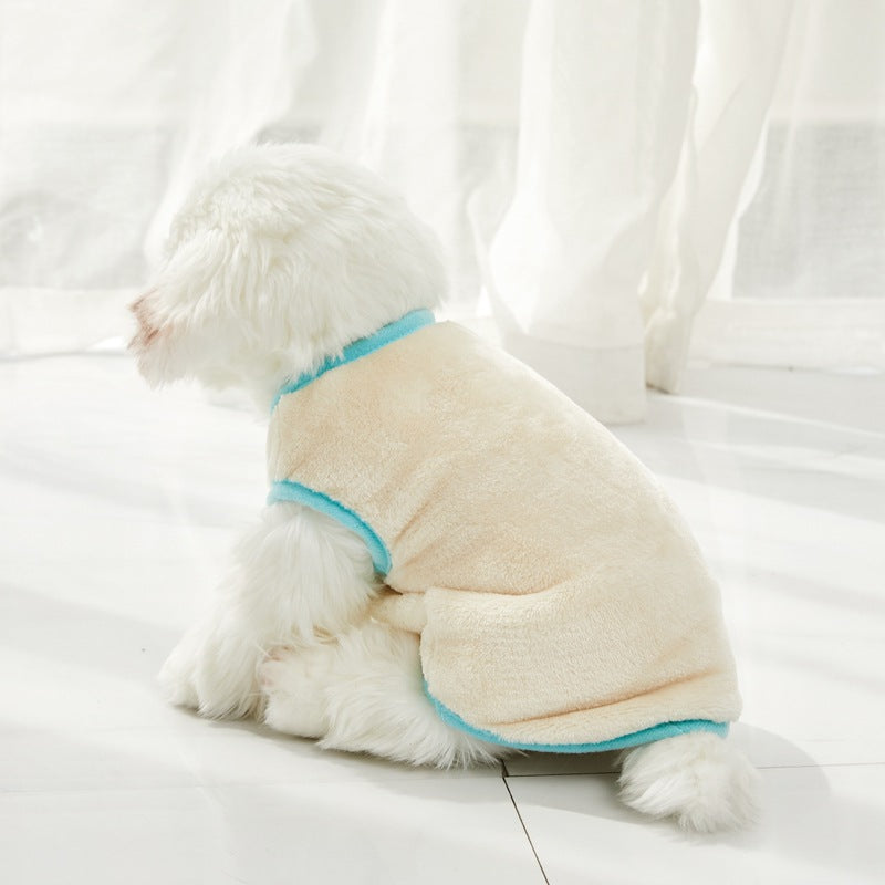 Pet Clothes Soft Flannel Dog Vest Shirt in Three Colors