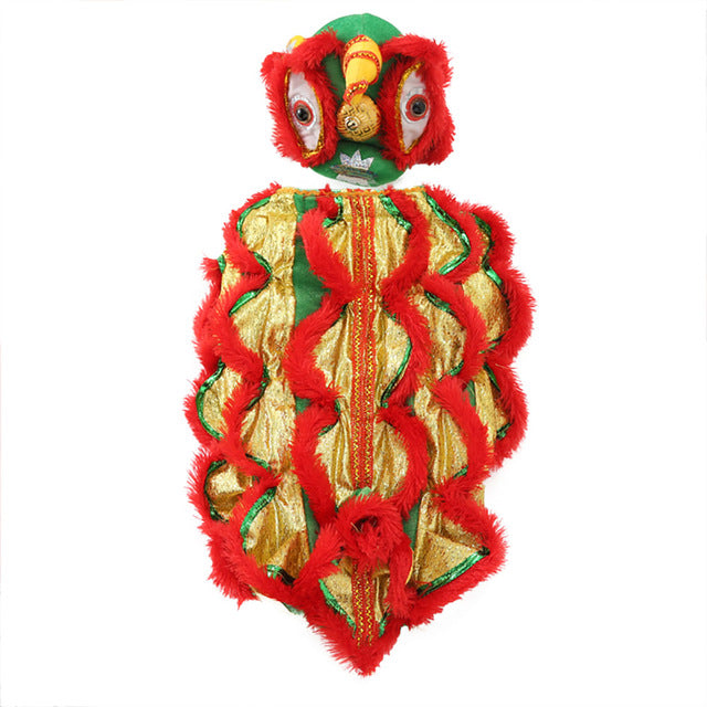 Chinese Lion Dance Dog Costume - Adorable New Year Outfit for Bulldogs, Corgis & Small Pets