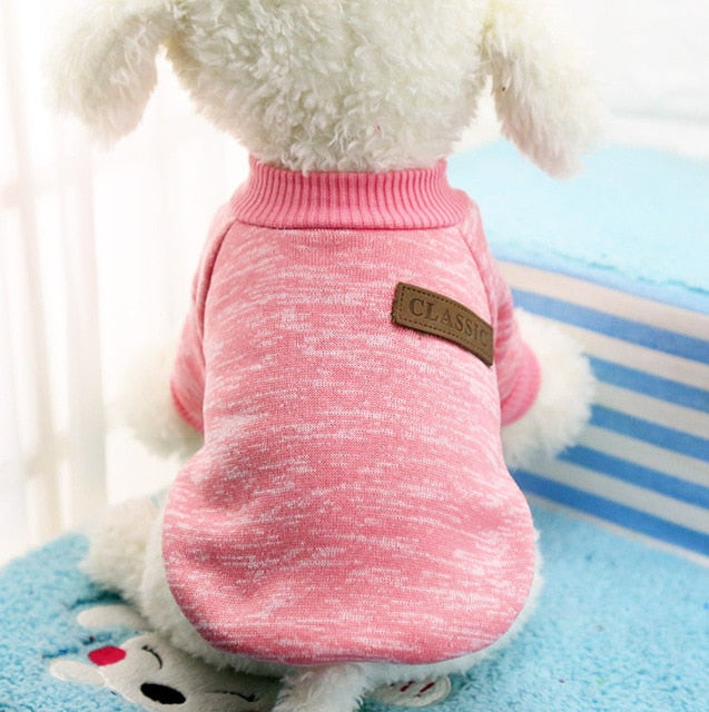 pink light red dog winter sweater