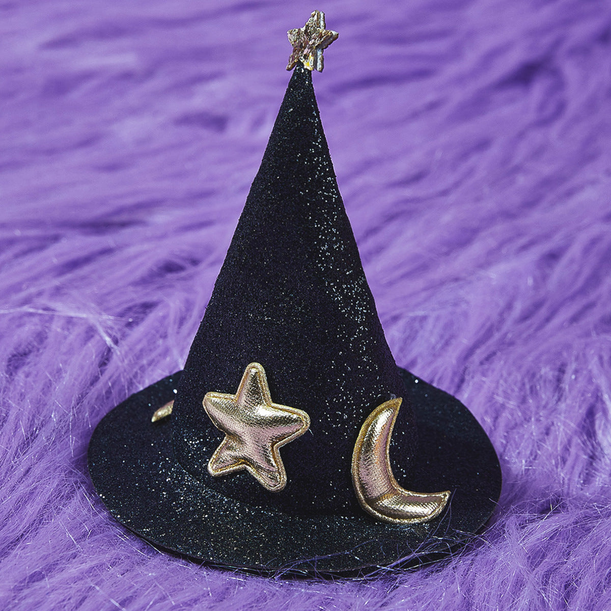 black witch hat star moon