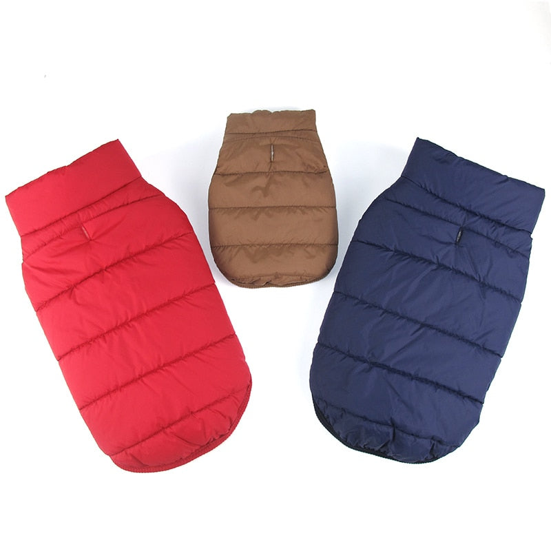 blue red coffee colored winter dog vest