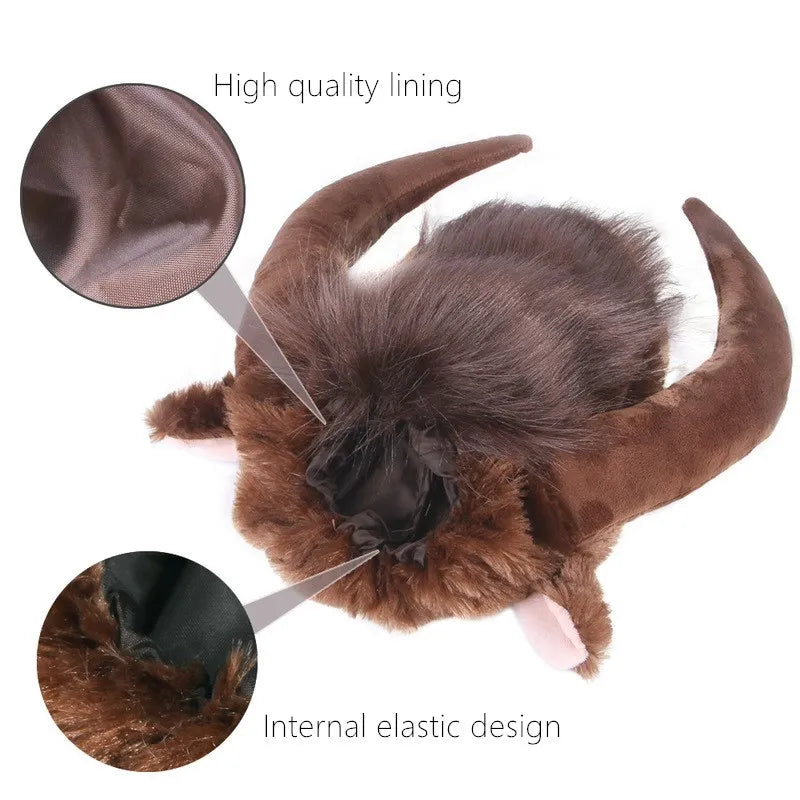 bull mane pet dog hat elastic design