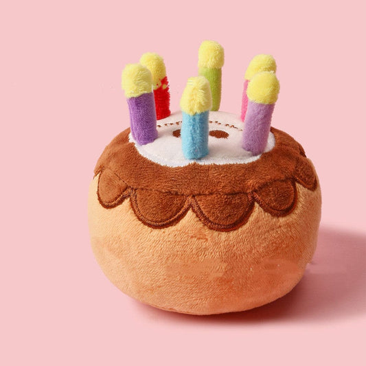 Birthday Cake Candle Pet Plush Toy - Perfect for Pet Parties!