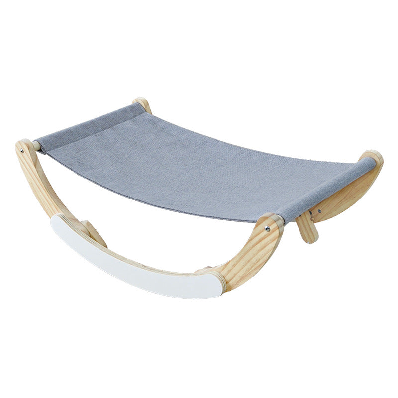 grey hammock rocking chair pet bed white background