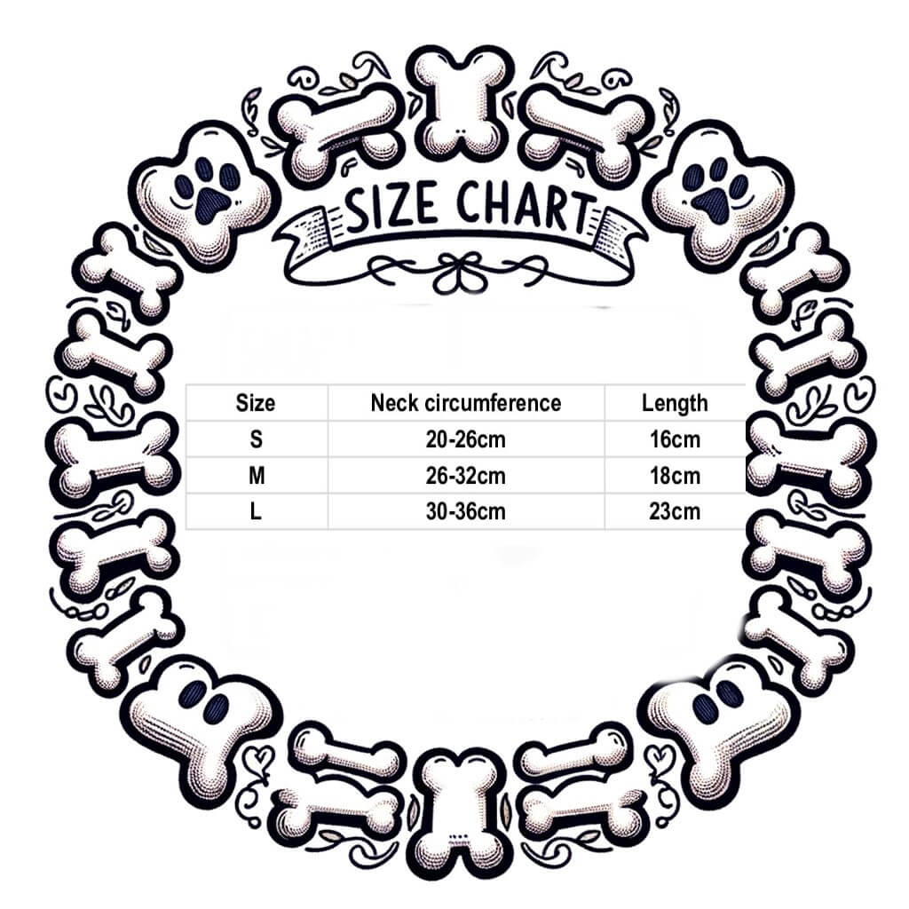 sizing chart for christmas pet cape