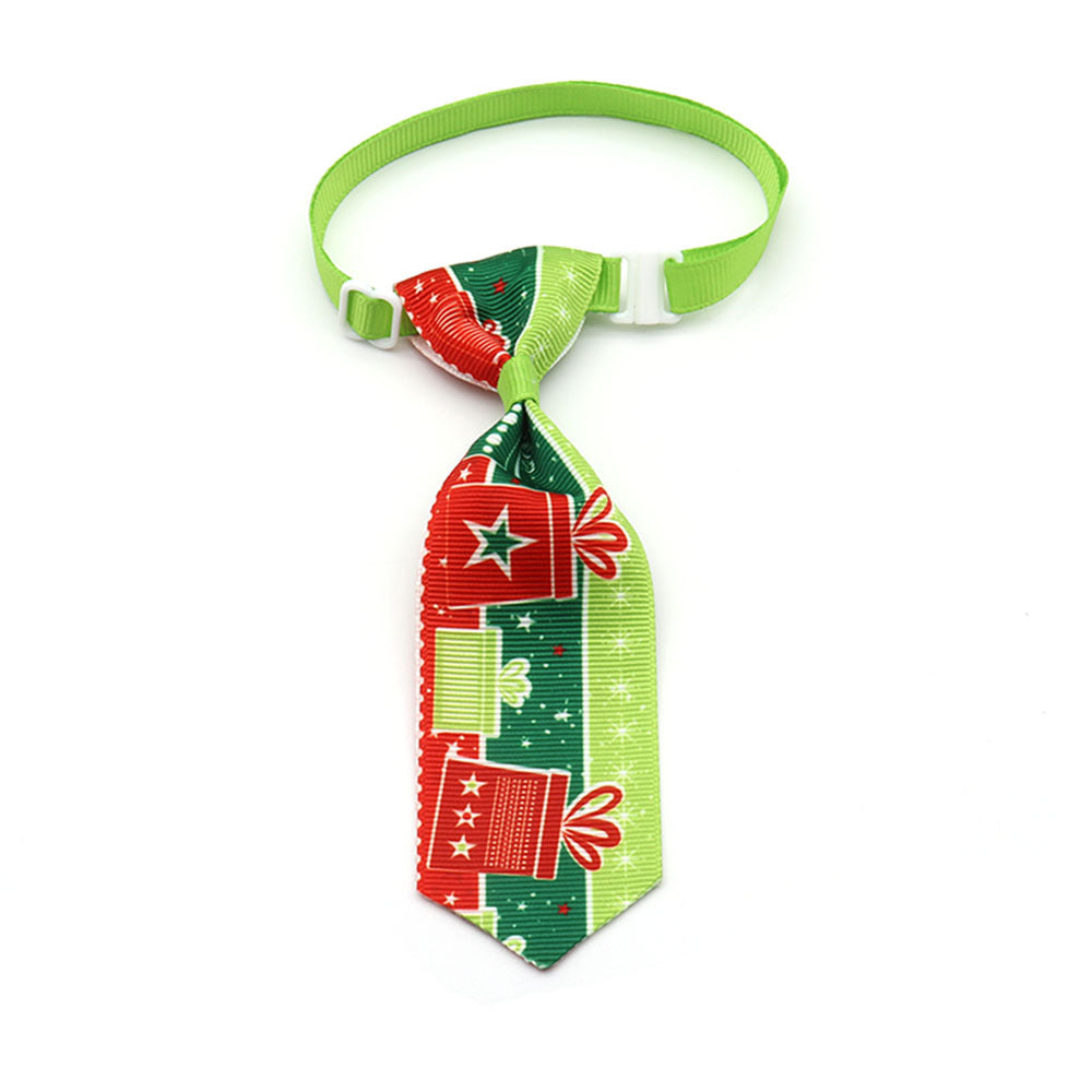 christmas presents patterned pet neck tie green 