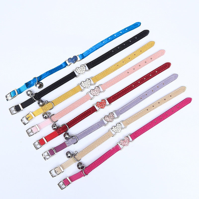 variety colors pet collars heart link