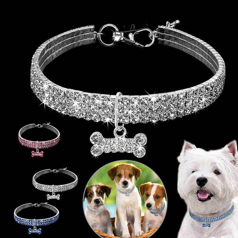 crystal white dog collar small dogs collage