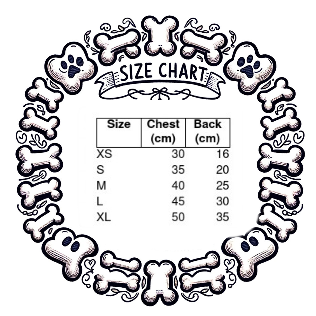 dog costume sizing chart