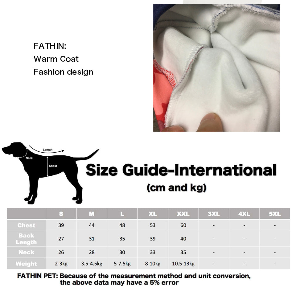 red blue dog shirt sizing guide