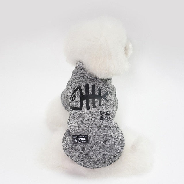 grey dogbaby fish bone sweater