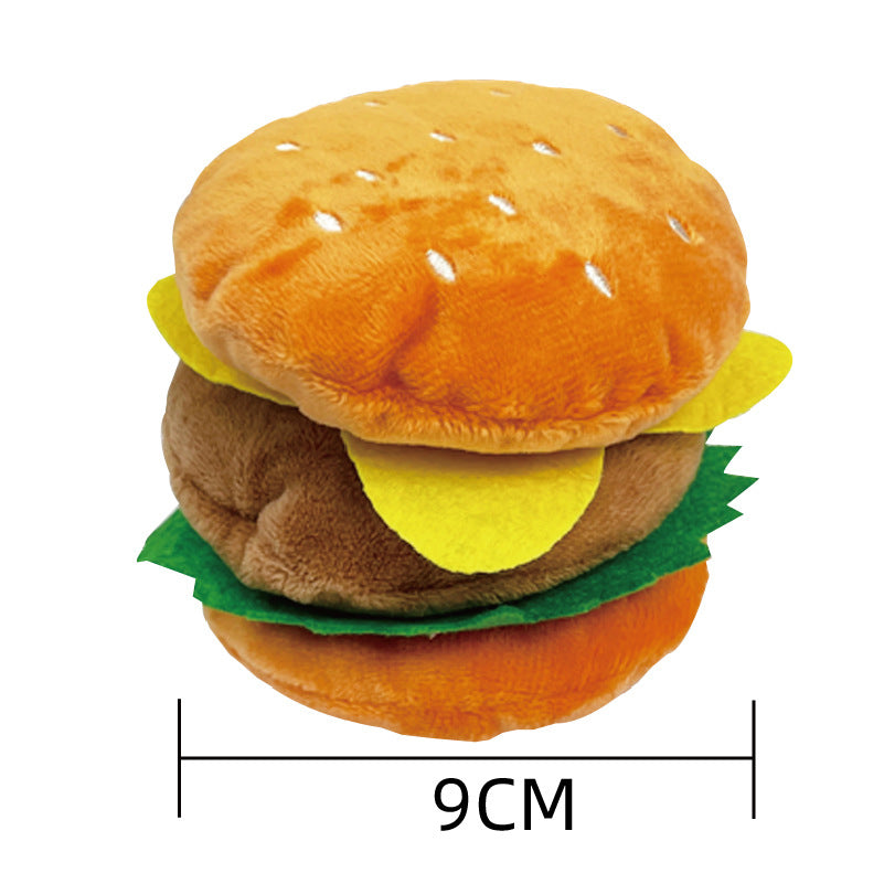 cheeseburger dog toy 9 cm wide