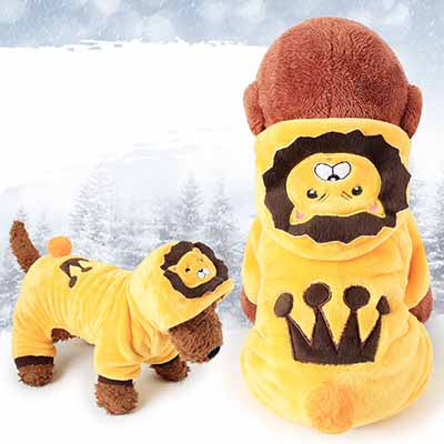 king of jungle lion hooded yellow dog costume