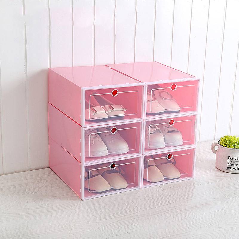 pink plastic dog shoe storage