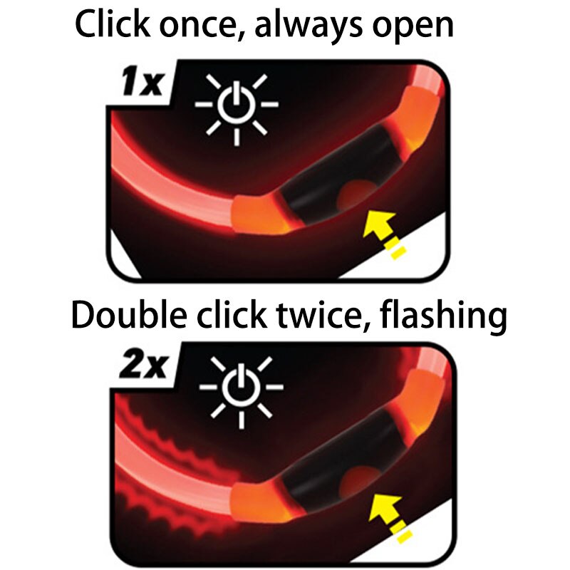 glow collars use instructions click once click twice