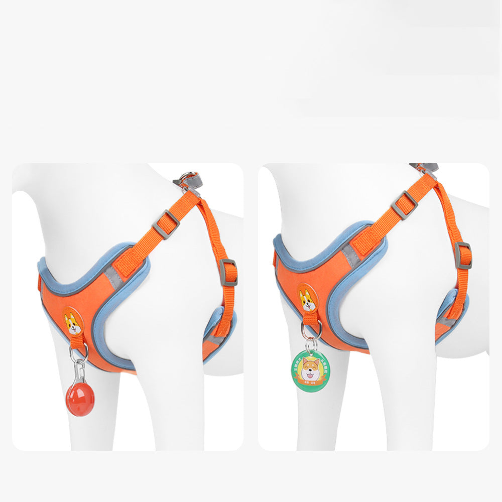 manikin dog blue orange harness charm