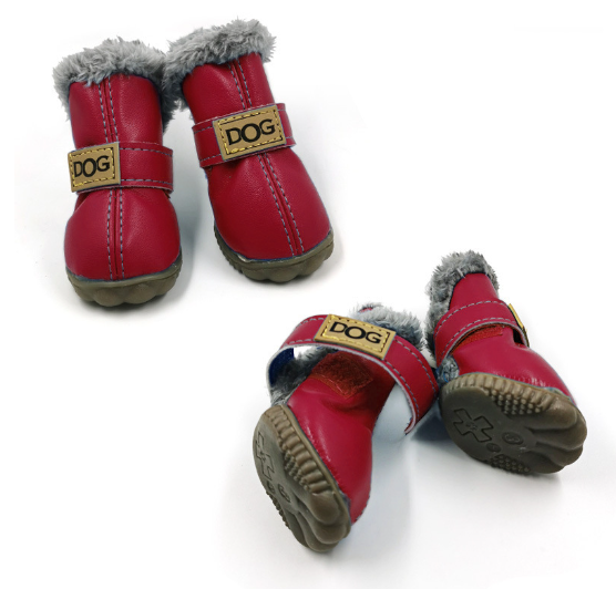 rose red winter dog boots