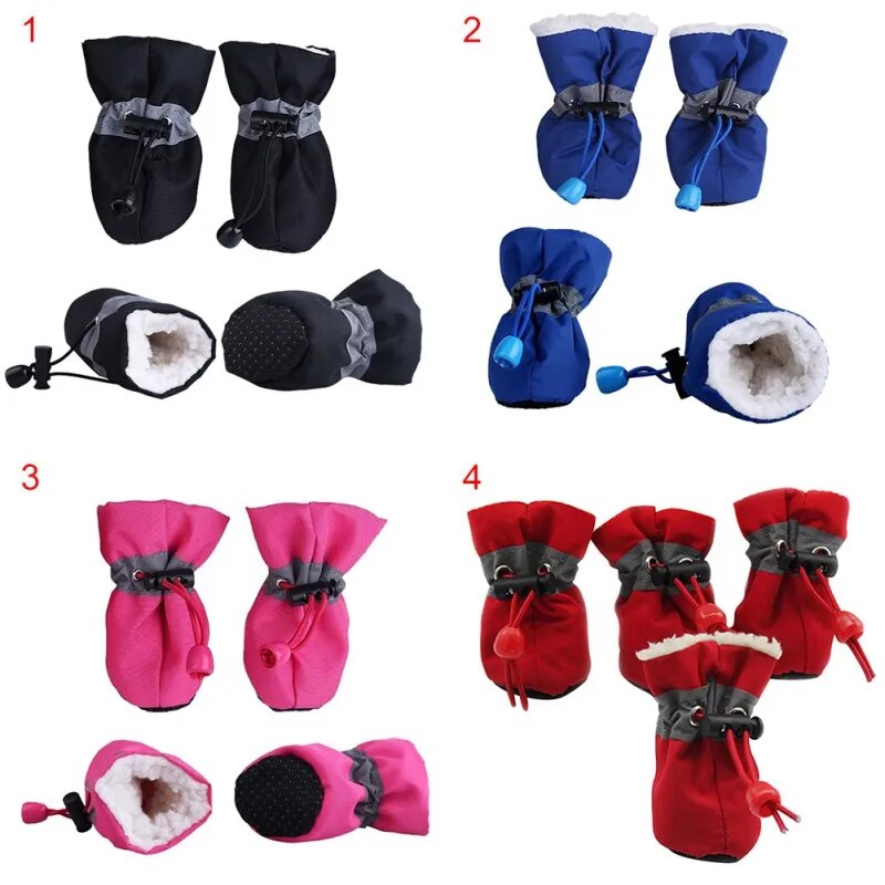 black blue pink red dog mittens