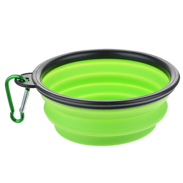 green black rim collapsible dog bowl