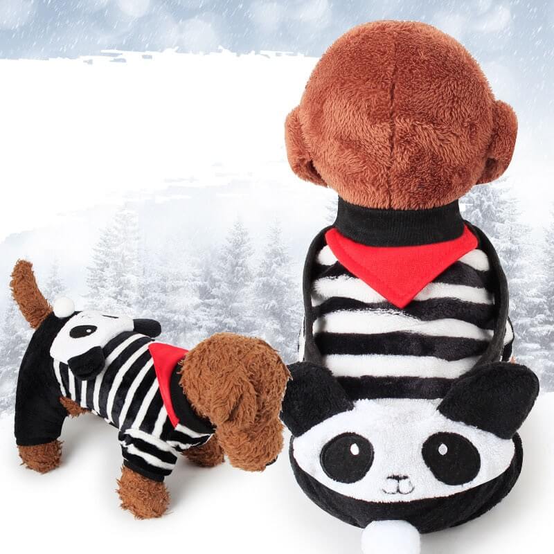 red bandanna panda striped dog costume