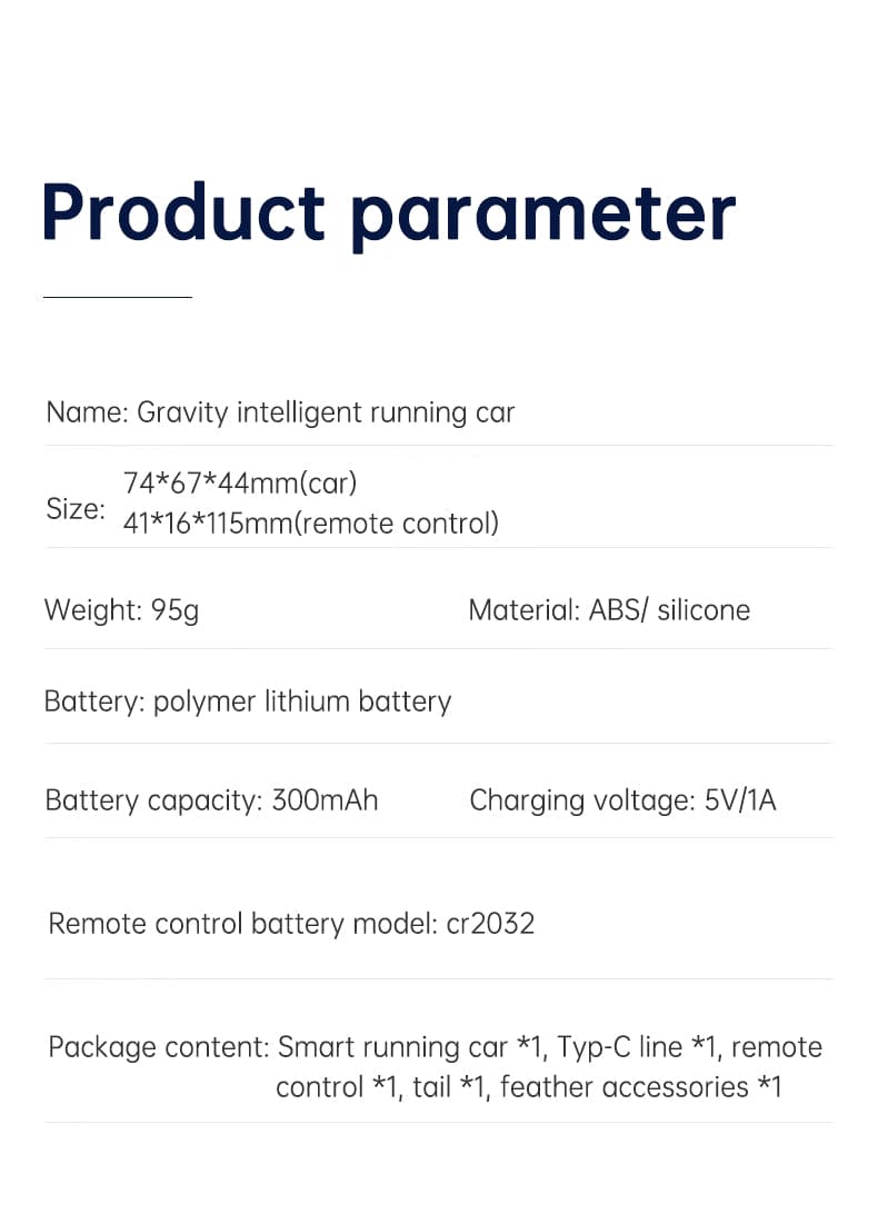 parameters of cat toy weight and such