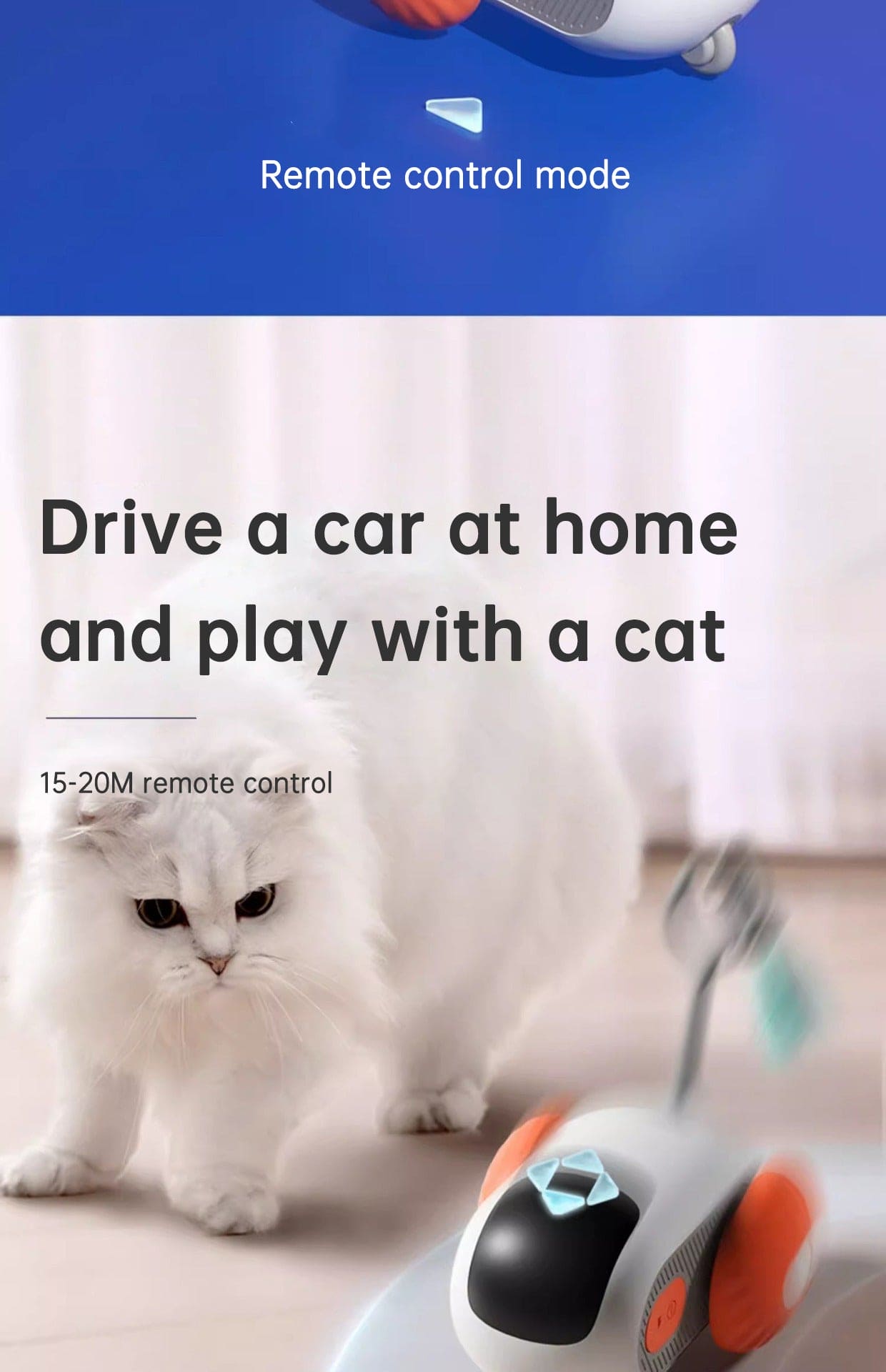 drive a car at home play cat white toy