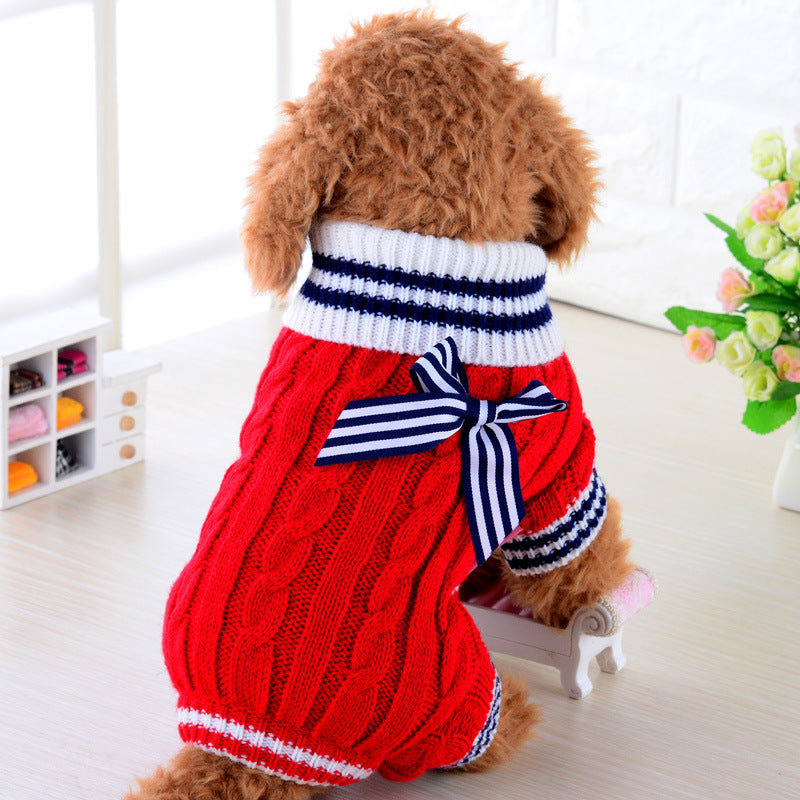 red sweaters white blue bow scarf