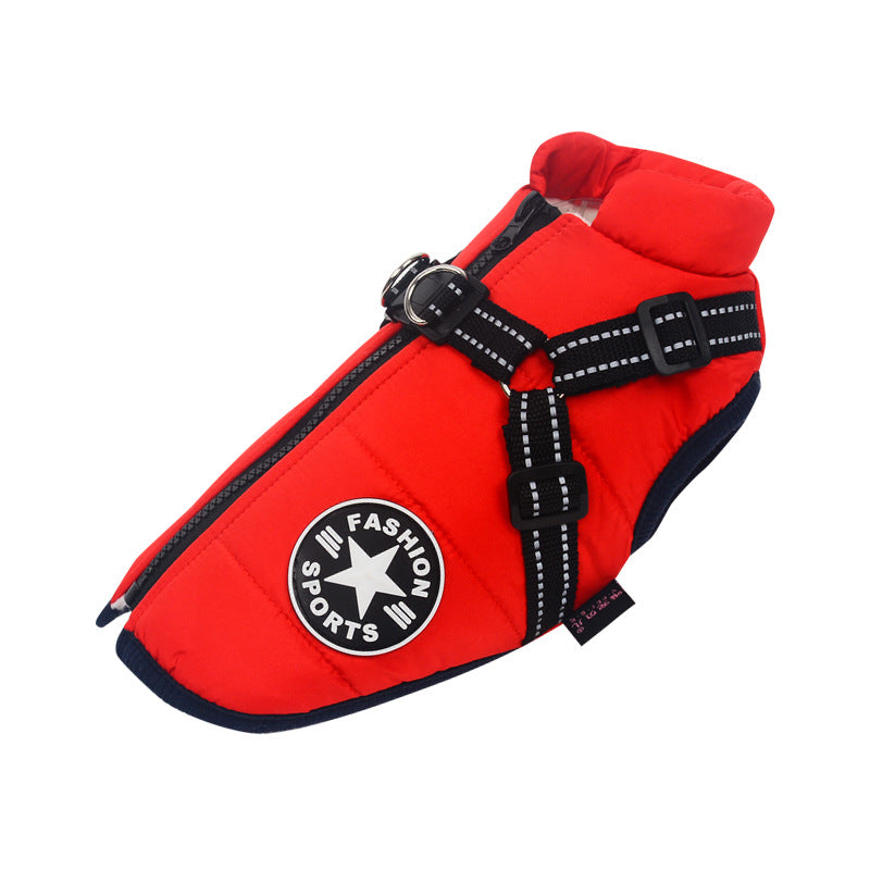 red sports fashion dog coat