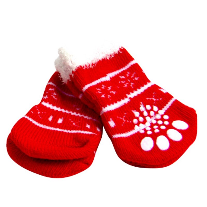 red dog santa mittens