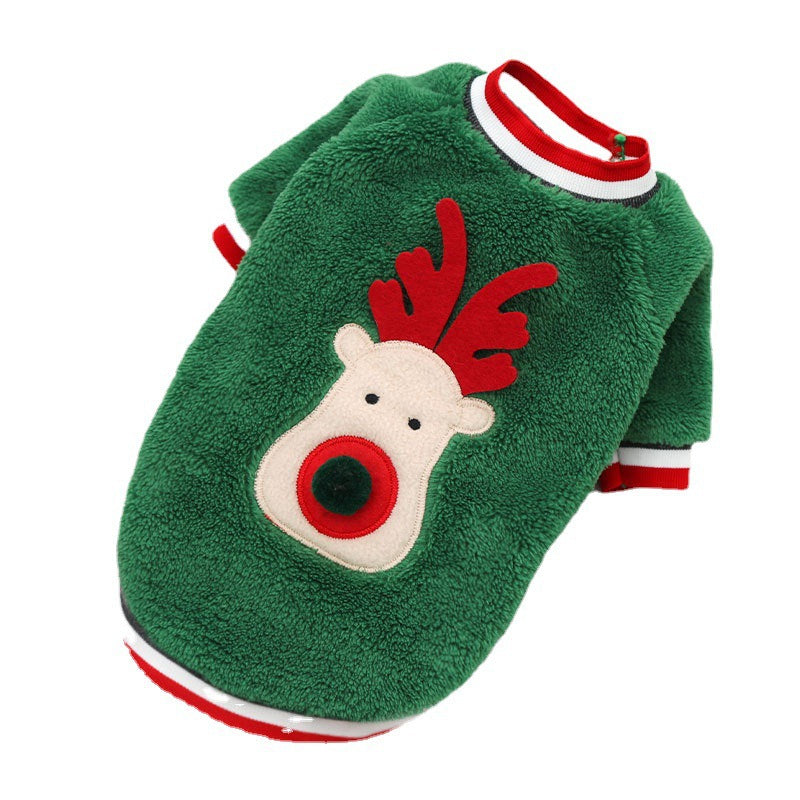 green dog sweater reindeer