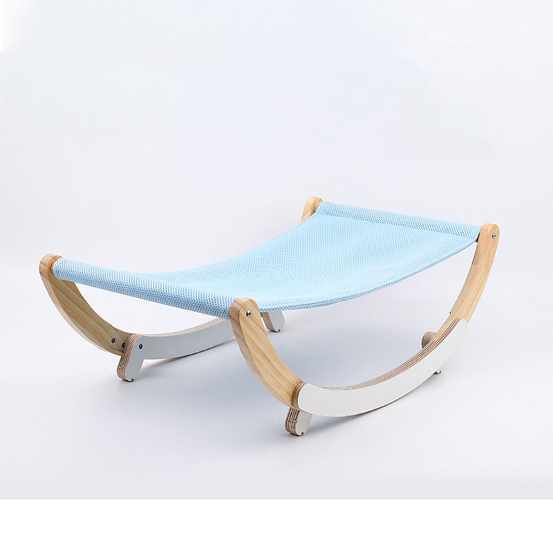 blue rocking chair pet bed