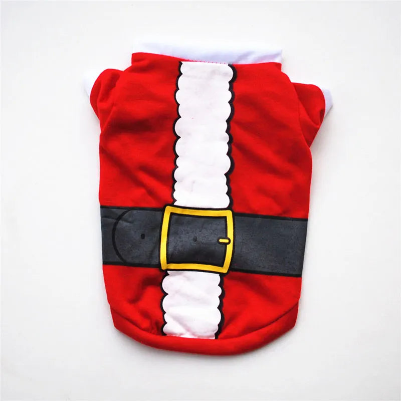 classic santa red black belt white background