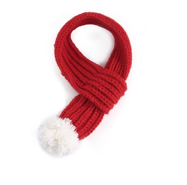 santa scarf red looped white ball white background