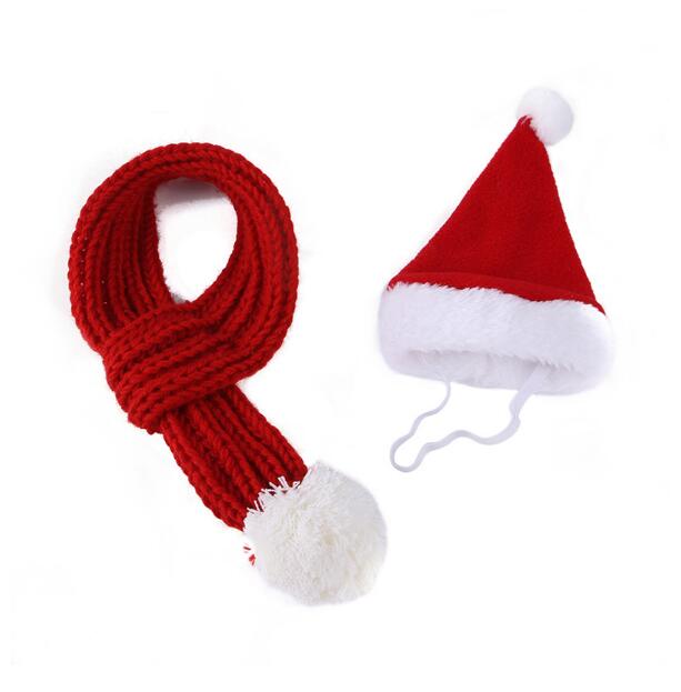 santa scarf and hat white balls white background