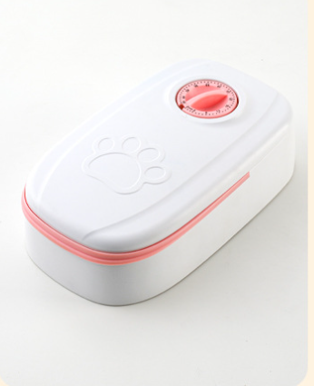 single tray pink dog food dispenser