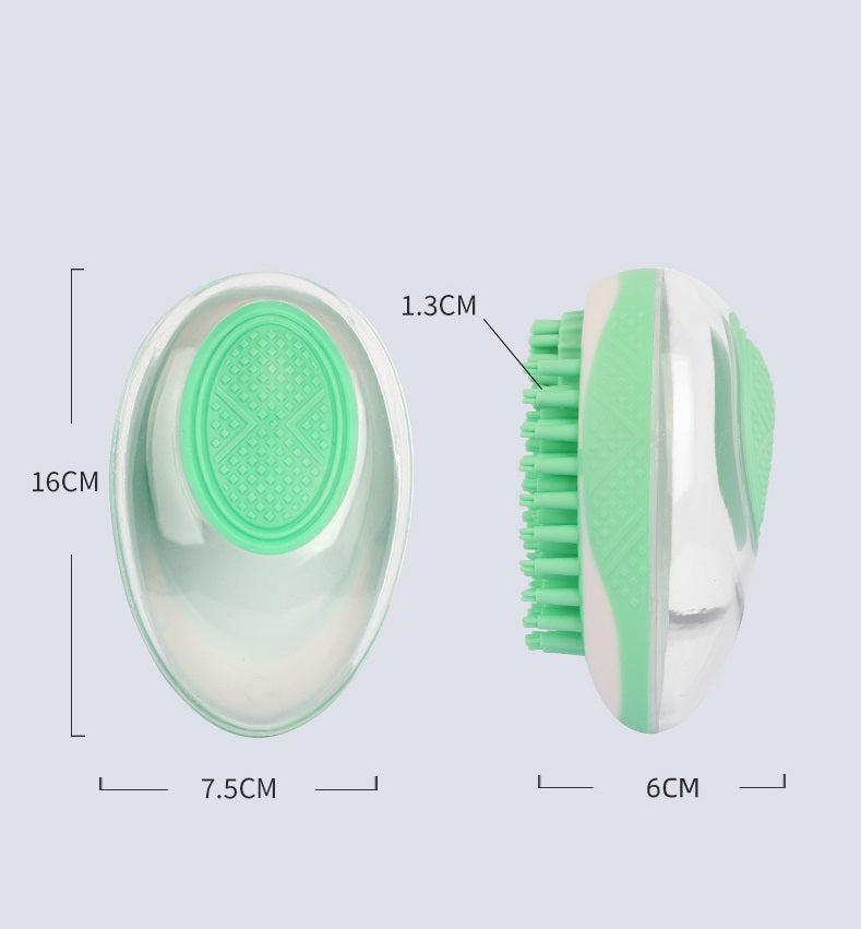 green dog shampoo brush