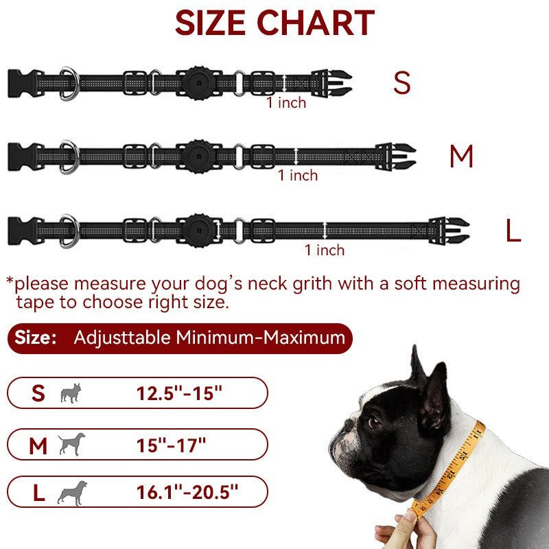 size chart for airtag compatible collars