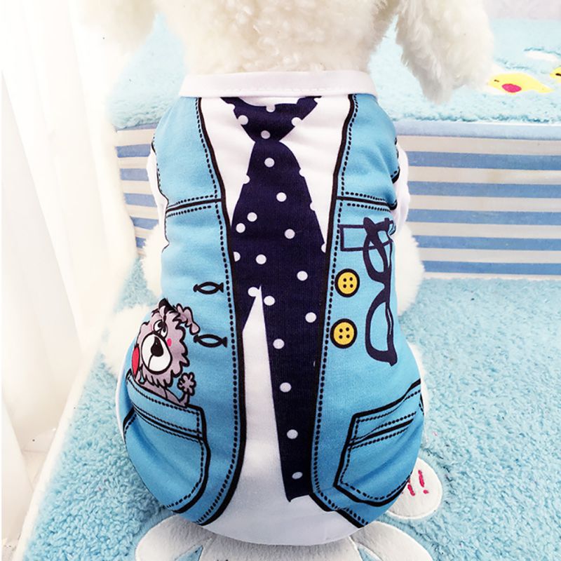 blue jacket tie white shirt print dog shirt blue carpet