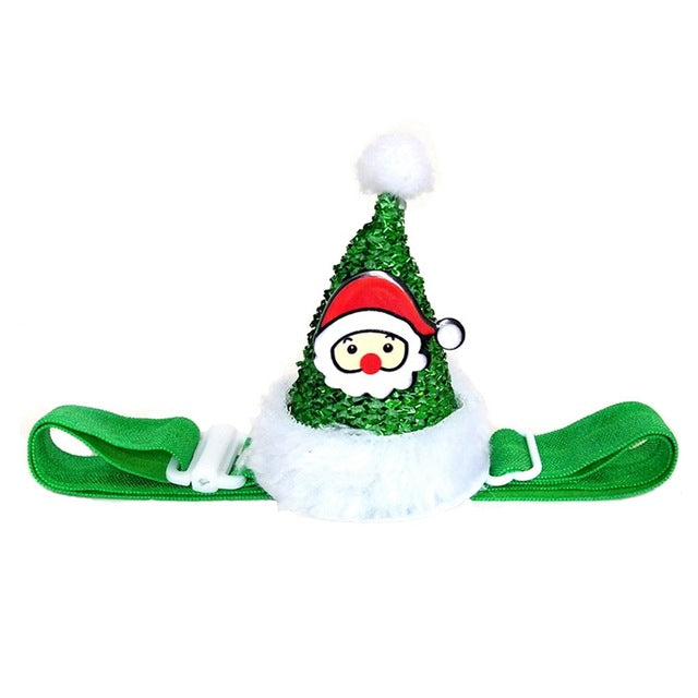 green santa face dog hat