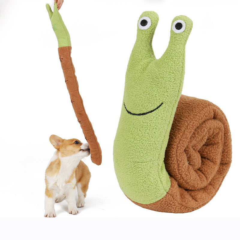 small rolled snail plush dog toy