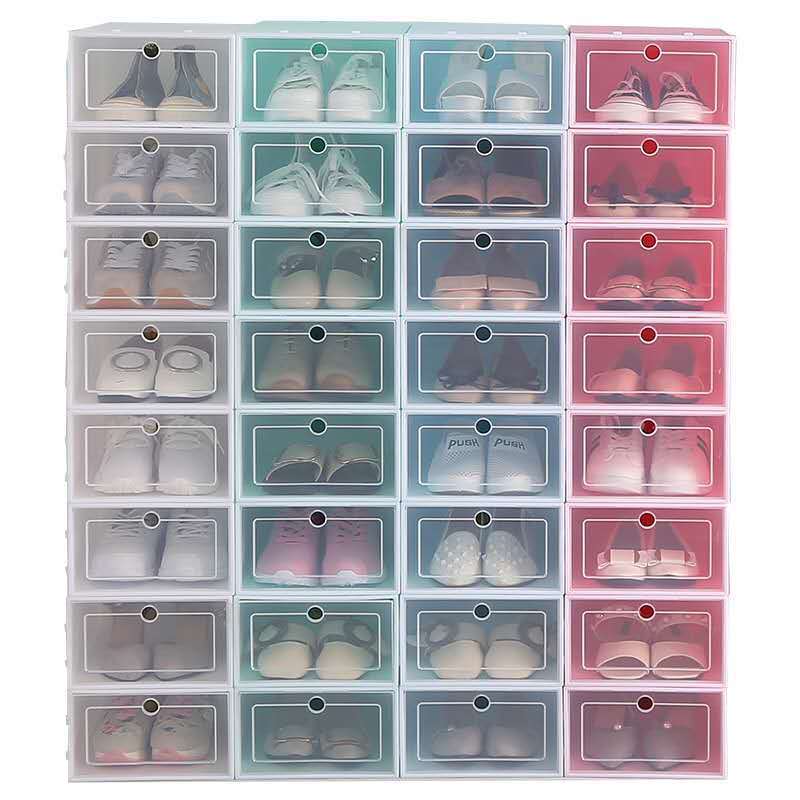 wall different colored plastic storage bins