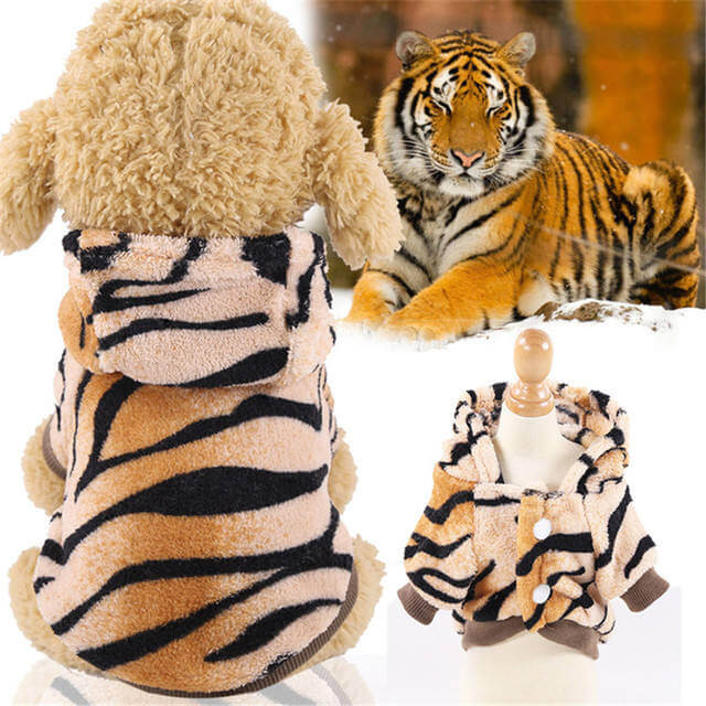 Siberian tiger striped orange black dog costume