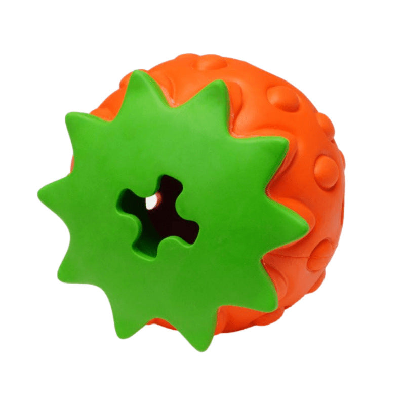 top view strawberry dog toy