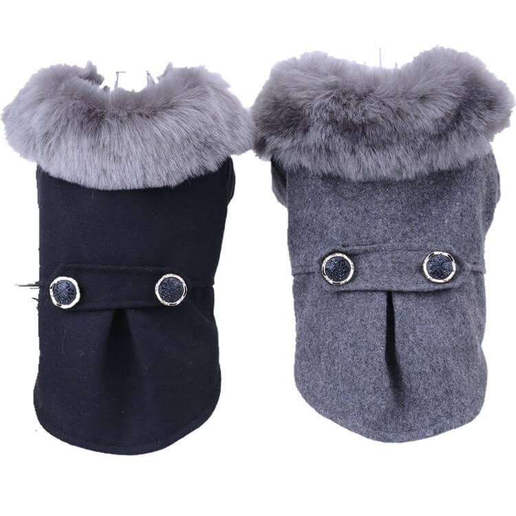 black grey dog winter hooded coats