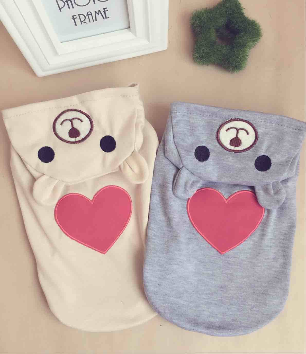 grey tan teddy bear love dog shirt