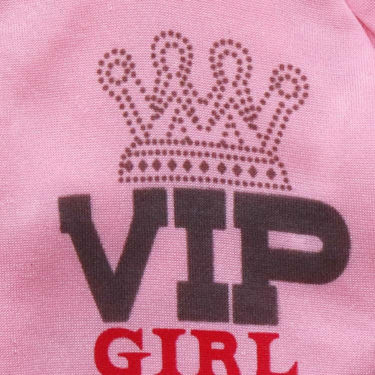 pink vip girl close up wording with stitched crown